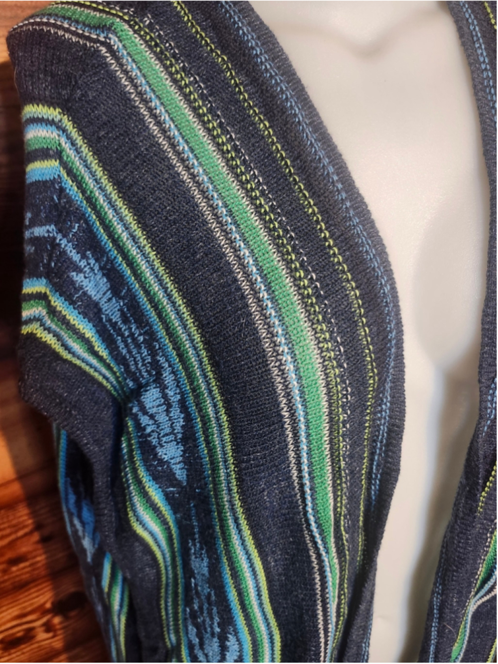 Chaps Denim Knit Vest with Fringe Women's M - Picture 2 of 4